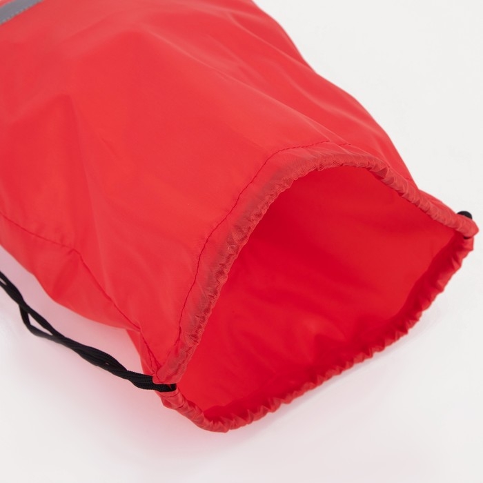 Мешок для обуви на шнурке, &laquo;ЗФТС&raquo;, светоотражающая полоса, цвет красный