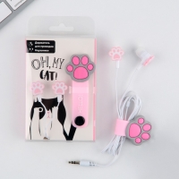 Наушники вакуумные, держатель для проводов &laquo;Oh, my cat&raquo;, мод. VBT 1.4, 12,5 х 8,5 см.