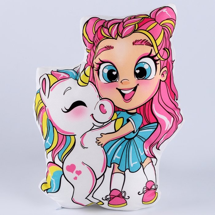 Подушка декоративная Подушка декоративная "Единорог и девочка"