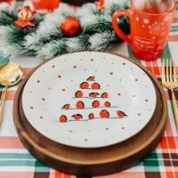 Новый год. Тарелка керамическая &laquo;Снегири&raquo;, 20 см