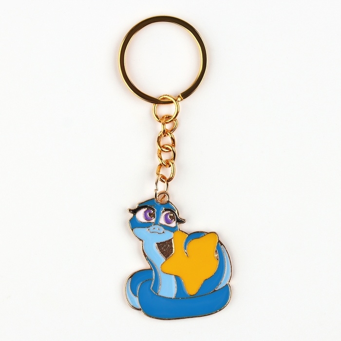 Брелок новогодний, для ключей, металлический &laquo;Змея со звездой&raquo; 3 х 8,5 см