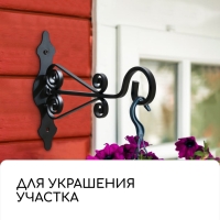 Кронштейн для кашпо кованый, 25 см, металл, чёрный Кронштейн для кашпо кованый, 25 см, металл, чёрный