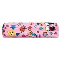 Пенал школьный на молнии "Стикеры" Calligrata, розовый Пенал школьный на молнии "Стикеры" Calligrata, розовый