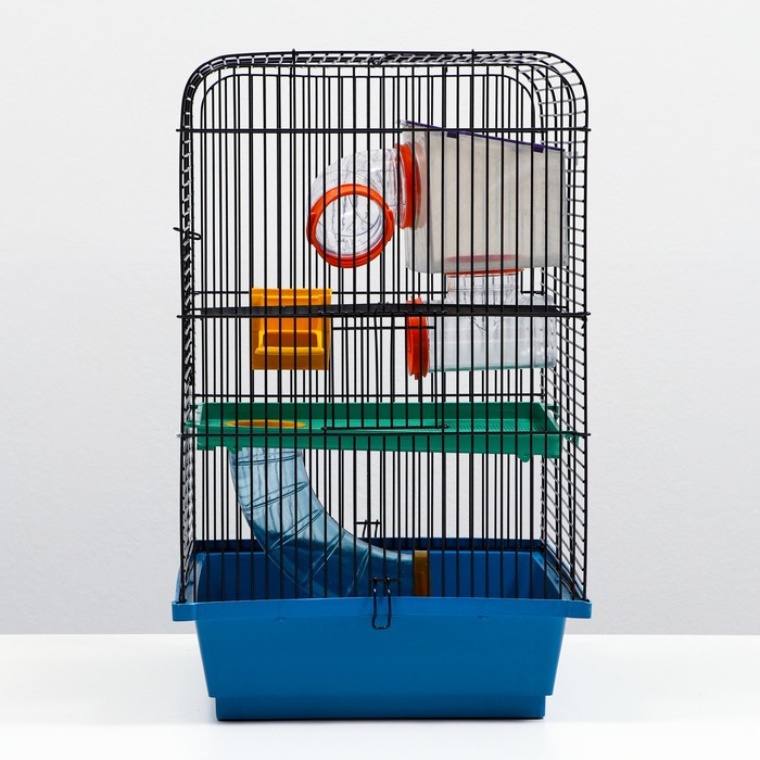 Клетка для грызунов трехярусная, туннели микс видов 39 x 29 х 46 см, микс цветов Клетка для грызунов трехярусная, туннели микс видов 39 x 29 х 46 см, микс цветов