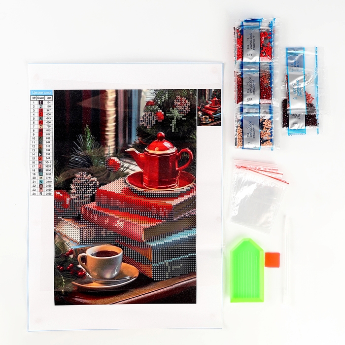 Алмазная мозаика на новый год с частичным заполнением на холсте «Новогоднее настроение», 20 х 30 см, новогодний набор для творчества Алмазная мозаика на новый год с частичным заполнением на холсте «Новогоднее настроение», 20 х 30 см, новогодний набор для творчества