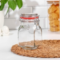 Банка стеклянная для сыпучих продуктов Optima, 760 мл, с бугельным замком Банка стеклянная для сыпучих продуктов Optima, 760 мл, с бугельным замком