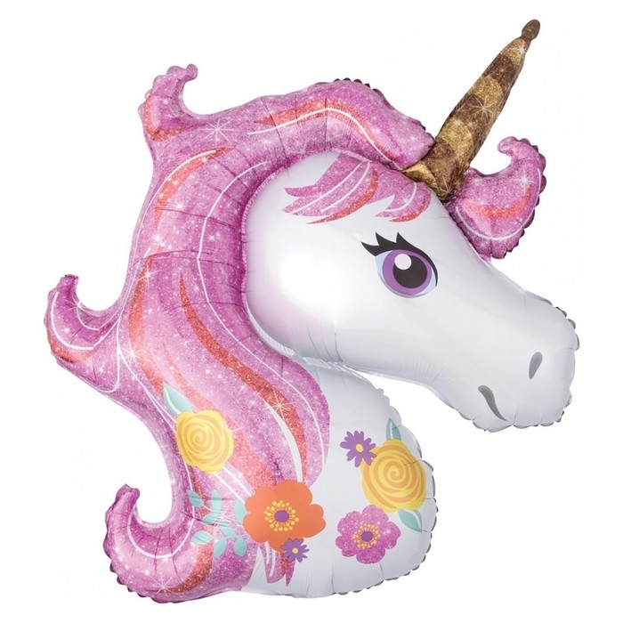 Шар фольгированный 47 Шар фольгированный 47" «Единорог», розовый