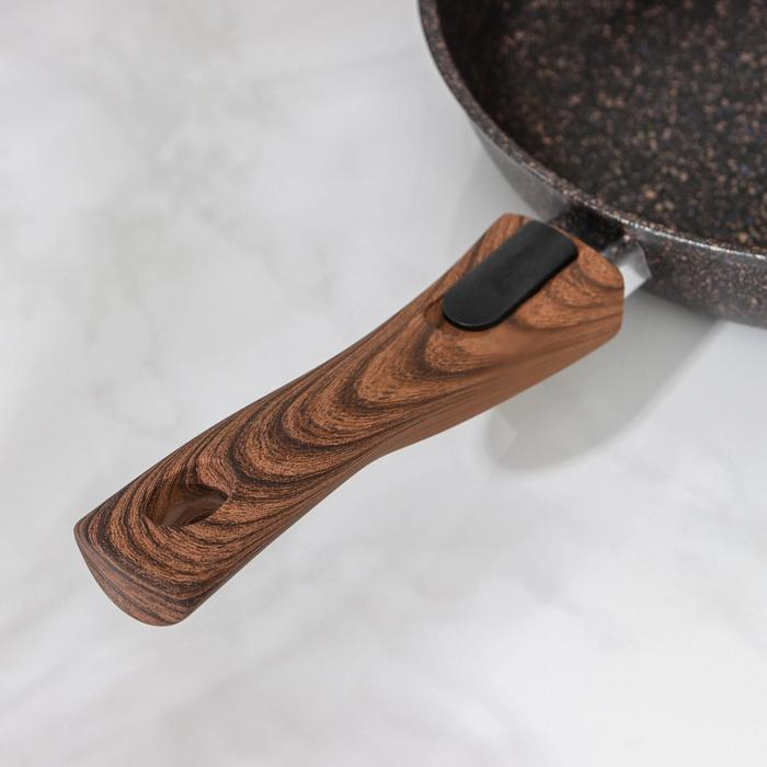 Сковорода Granit ultra, d=26 см, стеклянная крышка, антипригарное покрытие, съёмная ручка