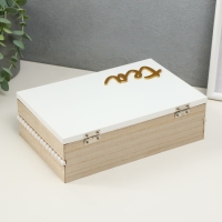 Шкатулка дерево с делениями "Белые бусины" 22,7х15,5х7,3 см Шкатулка дерево с делениями "Белые бусины" 22,7х15,5х7,3 см