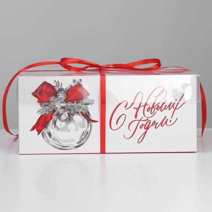 Коробка для капкейка &laquo;Серебро&raquo;, 23 х 16 х 10 см, Новый год