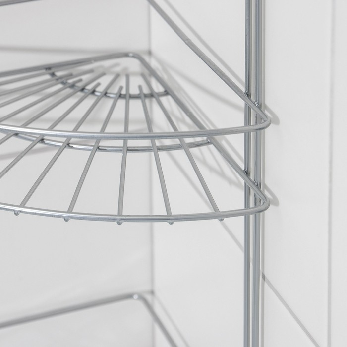 Полка угловая 3-х ярусная Slim, 25×18×45 см, цвет хром Полка угловая 3-х ярусная Slim, 25×18×45 см, цвет хром