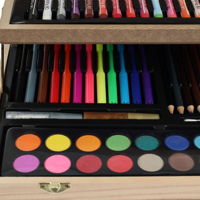 Набор для рисования в деревянном чемоданчике, складной Набор для рисования в деревянном чемоданчике, складной