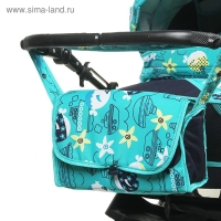 Коляска-трансформер &laquo;Гном&raquo;, пластиковые колёса, оттенки бирюзового, рисунок МИКС