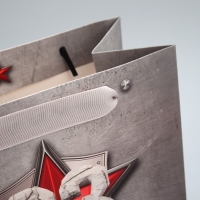 Пакет подарочный ламинированный вертикальный, упаковка, &laquo;Защитнику&raquo;, ML 23 х 27 х 11.5 см