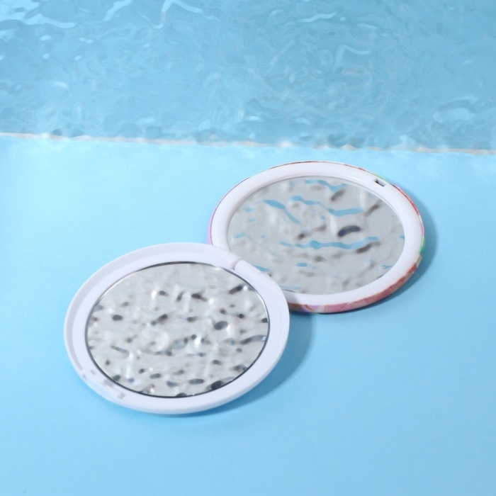 Зеркало складное &laquo;Цветы&raquo;, d = 7,5 см, цвет розовый