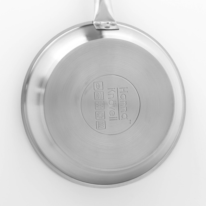 Сковорода из нержавеющей стали Hanna Kn&ouml;vell, d=26 см, h=5 см, толщина стенки 0,6 мм, длина ручки 25 см, антипригарное покрытие, индукция