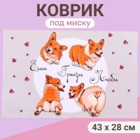 Коврик под миску "Пижон" 43 х 28 см "Ешь.Грызи.Люби." Коврик под миску "Пижон" 43 х 28 см "Ешь.Грызи.Люби."