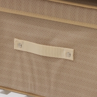 Короб стеллажный для хранения с крышкой Доляна &laquo;Гусиная лапка&raquo;, 40&times;30&times;25 см, цвет бежевый