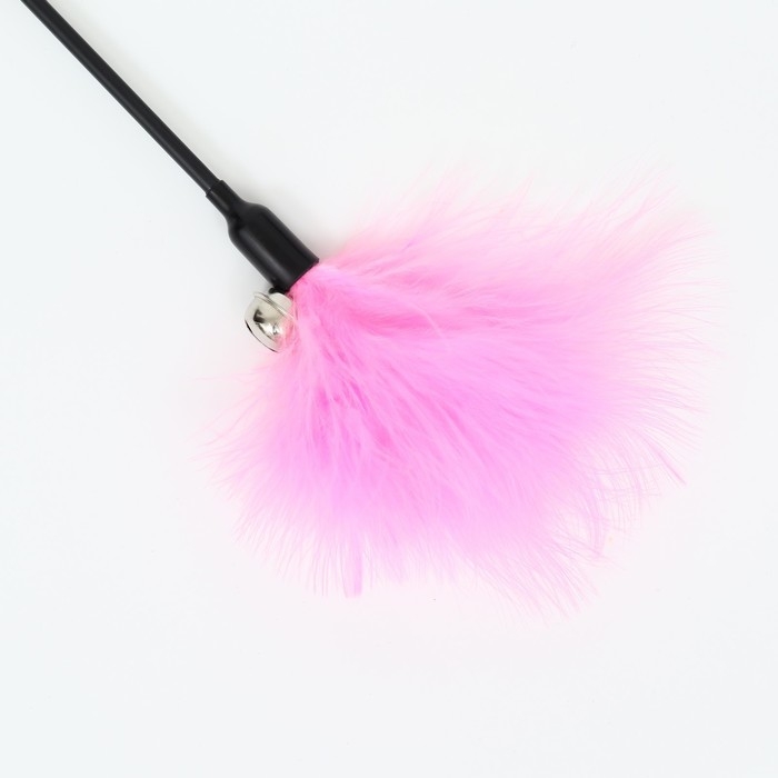 Дразнилка пуховая с бубенчиком Дразнилка пуховая с бубенчиком "Светлячок", розовая