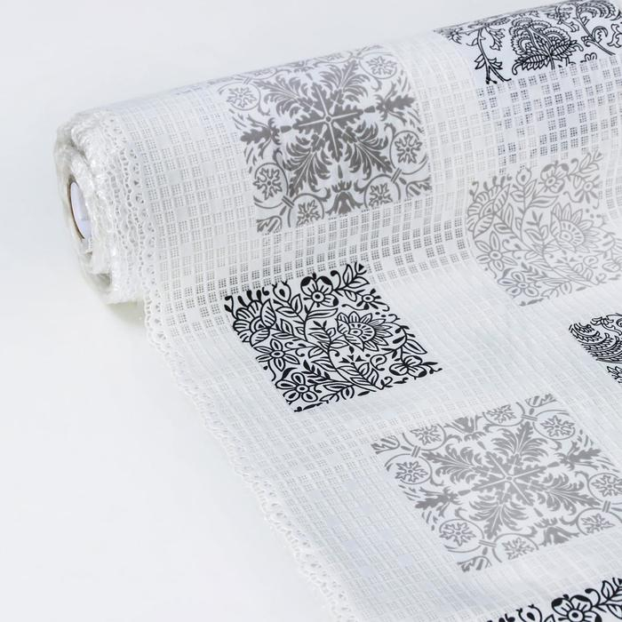 Клеёнка столовая &laquo;Вензеля&raquo;, ширина 137 см, рулон 20 метров, толщина 0,3 мм