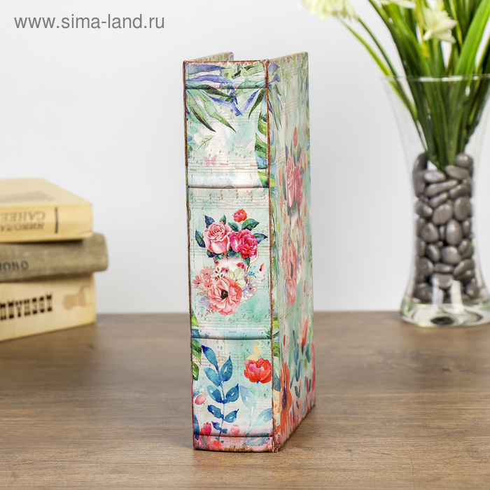 Сейф-книга дерево Сейф-книга дерево "Цветы, нарисованные акварелью" кожзам 21х13х5 см