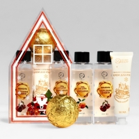 Новогодний подарочный набор косметики &laquo;Мастерская Деда Мороза&raquo; для душа и ванны, золотая серия