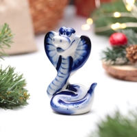 Новый год. Сувенир символ года 2025 "Змея Василиса", гжель, 8,5 см Новый год. Сувенир символ года 2025 "Змея Василиса", гжель, 8,5 см