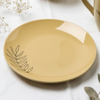 Тарелка керамическая «Стиль», 21 см, цвет бежевый Тарелка керамическая «Стиль», 21 см, цвет бежевый