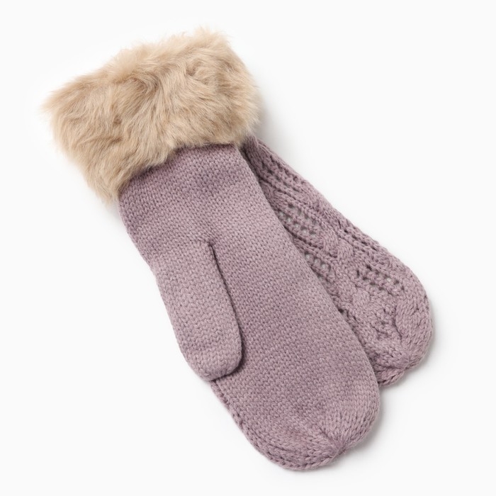 Варежки женские, цвет фиолетовый, размер 25 Варежки женские, цвет фиолетовый, размер 25