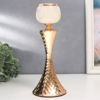 Подсвечник металл на 1 свечу "Рельефный геометрический узор" золото 28х11х11 см Подсвечник металл на 1 свечу "Рельефный геометрический узор" золото 28х11х11 см