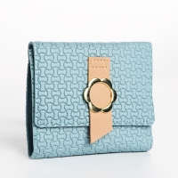 Кошелёк женский на кнопке, цвет голубой Кошелёк женский на кнопке, цвет голубой