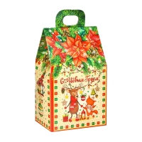 Новый год. Новогодний подарок "Мини Домик", Дед мороз и заяц, 150 г