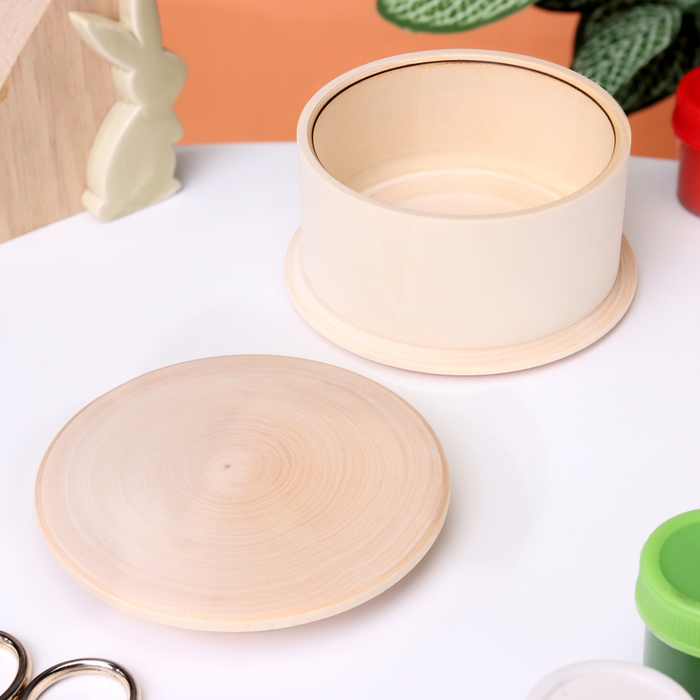 Заготовка для творчества Шкатулка с кантом, 5 х d9,5 см