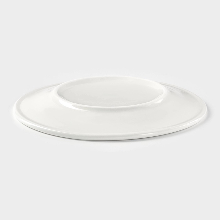 Тарелка фарфоровая пирожковая с утолщённым краем Доляна White Label, d=15 см, цвет белый Тарелка фарфоровая пирожковая с утолщённым краем Доляна White Label, d=15 см, цвет белый