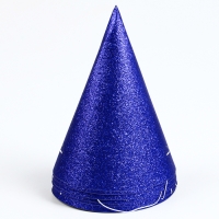 Карнавальный колпак &laquo;Блеск&raquo;, набор 6 шт., цвет синий