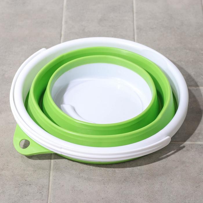 Ведро складное, 10 л, 35&times;33&times;24 см, цвет МИКС