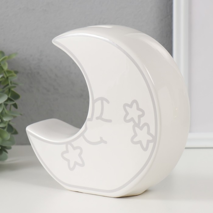 Копилка керамика "Месяц со звёздами" белый 20х5,5х19,8 см