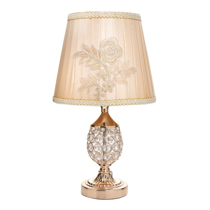 Лампа настольная "Авантюризм" 1x60Вт E27 золото низ подсветка 29х29х43 см RISALUX