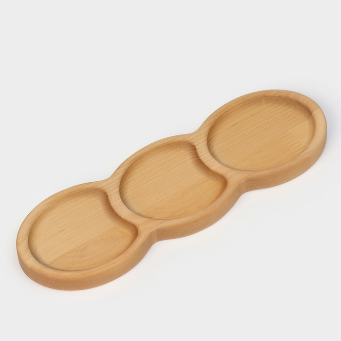 Менажница Adelica &laquo;Светофор&raquo;, 3 секции, 30&times;10&times;1,8 см, пропитана минеральным маслом, в подарочной коробке, берёза