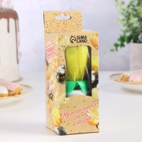 Свеча для торта музыкальная "Тюльпан", крутящаяся, жёлтая, 14,5&times;6 см