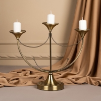 Подсвечник металл &laquo;Герцог&raquo;, на 3 свечи, 44 х 14 х 24 см