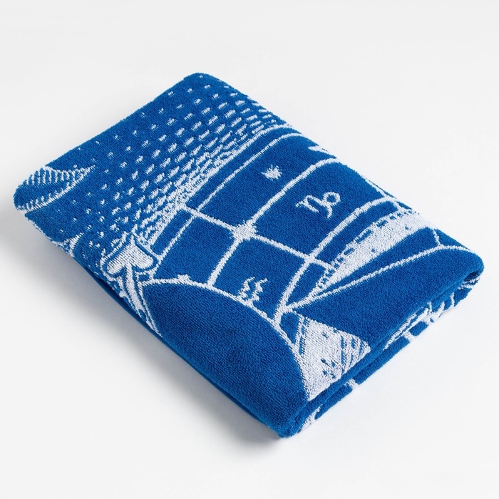 Полотенце махровое Этель Полотенце махровое Этель "Знаки зодиака: Стрелец" синий, 67х130 см, 100% хлопок, 420гр/м2