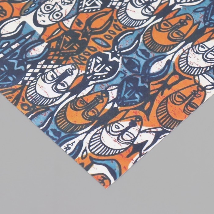 Бумага для скрапбукинга "Африка. Лица" плотность 180 гр набор 10 шт 15,5х17 см