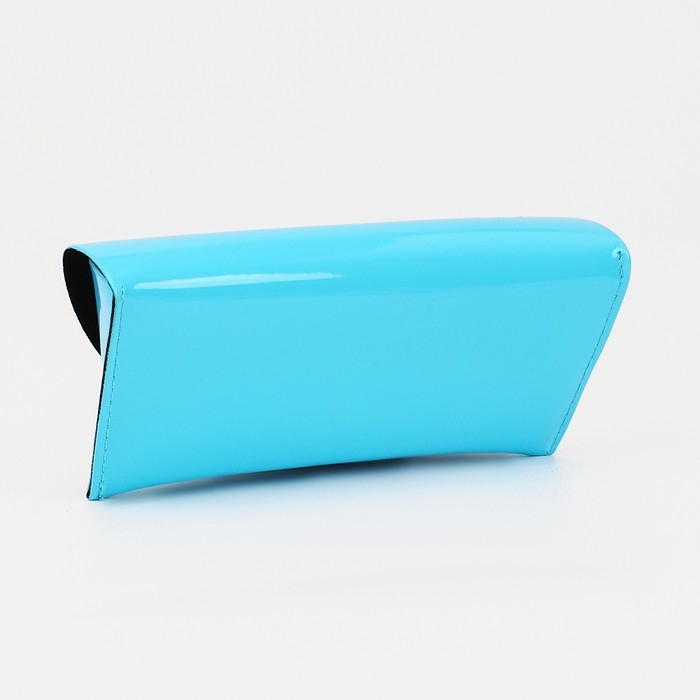 Футляр для очков на кнопке, длина 16,5 см, цвет голубой Футляр для очков на кнопке, длина 16,5 см, цвет голубой