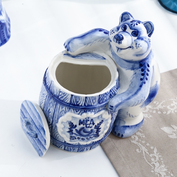 Медовница «Пасечник», гжель Медовница «Пасечник», гжель