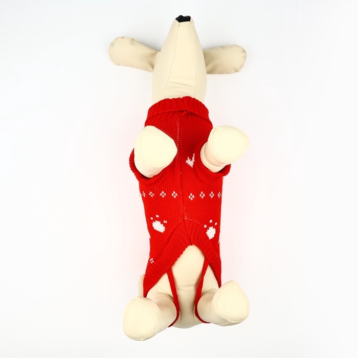 Одежда для собак. Свитер вязаный с орнаментом &laquo;Новогодний&raquo;, красный, размер XL