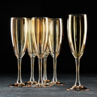 Набор бокалов &laquo;Медовый&raquo;, 170 мл, 6 шт, цвет золотой