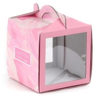 Коробка кондитерская с окном, сундук, «Нежные краски», 20 х 20 х 20 см Коробка кондитерская с окном, сундук, «Нежные краски», 20 х 20 х 20 см