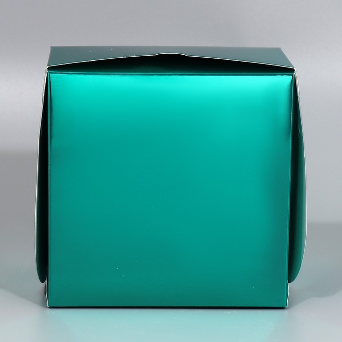 Коробка для капкейков, кондитерская упаковка с окном, 4 ячейки &laquo;Голубая&raquo;, 16 х 16 х 10 см