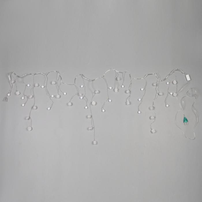 Гирлянда &laquo;Бахрома&raquo; 1.8 &times; 0.5 м с насадками &laquo;Ёжики&raquo;, IP20, прозрачная нить, 48 LED, свечение мульти (RG/RB), мигание, 220 В